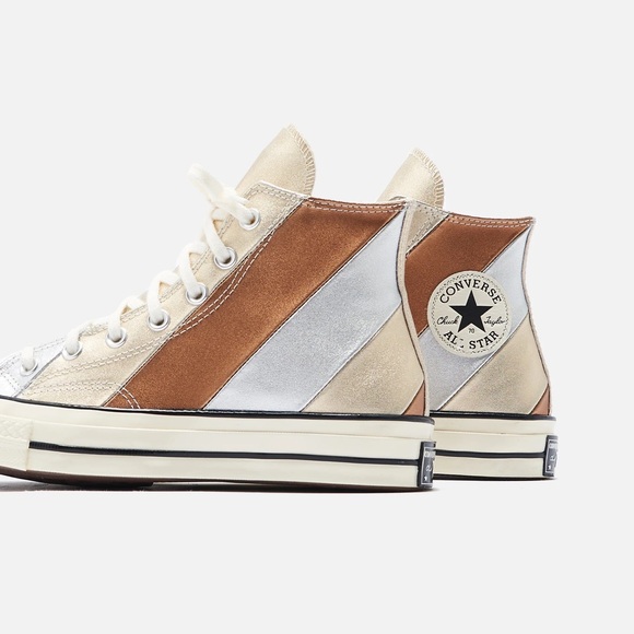 Converse High Top Sneakers in Metallic Gold and Copper-Tone - Picture 2 of 16